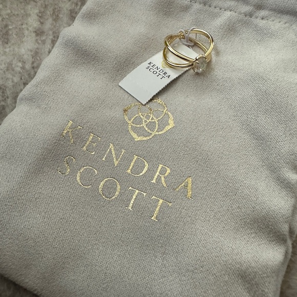 NWT Kendra Scott Emilie Double Band Ring w/Dichroic Glass Stone size 6 - Picture 3 of 7